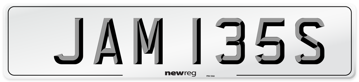 JAM 135S Number Plate from New Reg